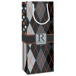 Modern Chic Argyle Wine Gift Bags (Personalized)