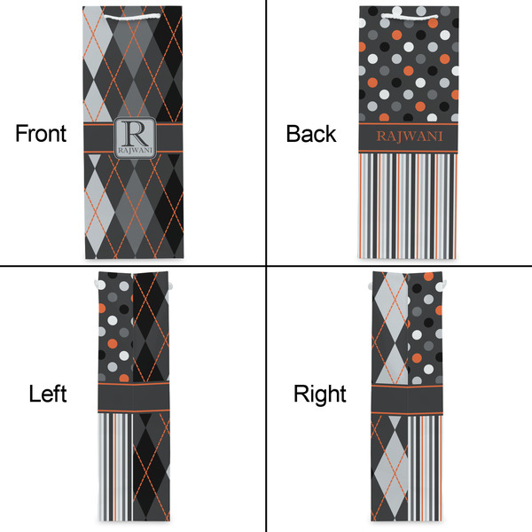 Modern Chic Argyle Wine Gift Bag - Matte - Approval