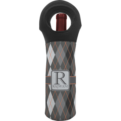 Custom Modern Chic Argyle Wine Tote Bag (Personalized)