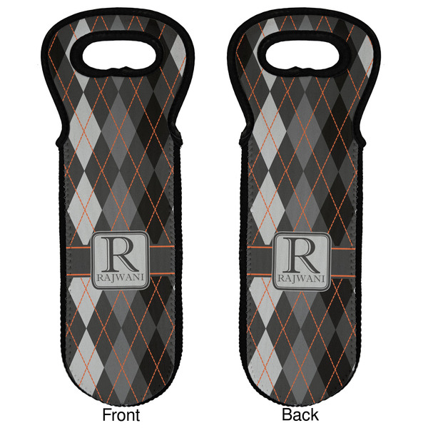 Modern Chic Argyle Wine Tote Front & Back