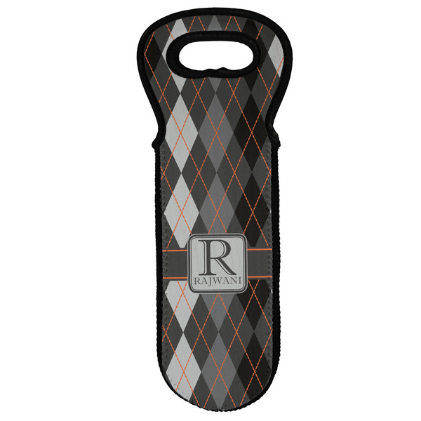 Custom Modern Chic Argyle Wine Tote Bag (Personalized)