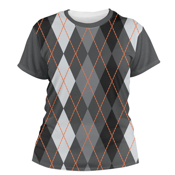 Custom Modern Chic Argyle Women's Crew T-Shirt - X Large