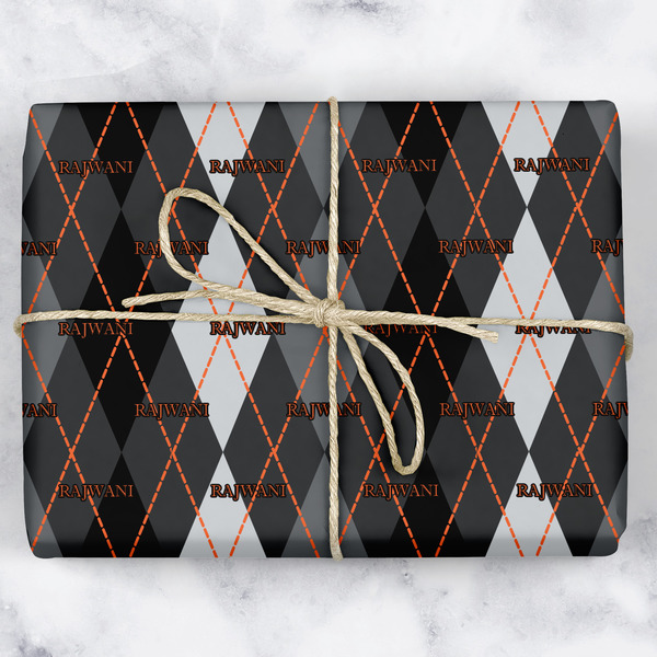 Custom Modern Chic Argyle Wrapping Paper (Personalized)