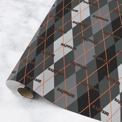 Modern Chic Argyle Wrapping Paper Roll - Medium - Matte (Personalized)