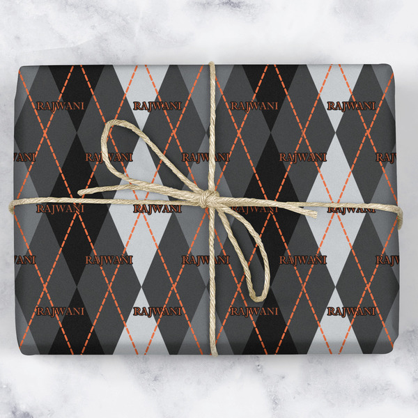 Modern Chic Argyle Wrapping Paper Roll - Matte - Wrapped Box