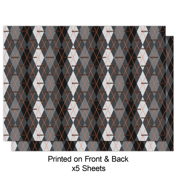 Modern Chic Argyle Wrapping Paper Sheet - Double Sided - Front