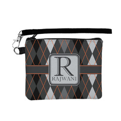 Modern Chic Argyle Wristlet ID Case w/ Name and Initial