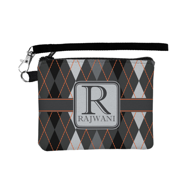 Custom Modern Chic Argyle Wristlet ID Case w/ Name and Initial