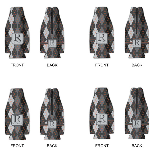 Modern Chic Argyle Zipper Bottle Cooler - Set of 4 - APPROVAL