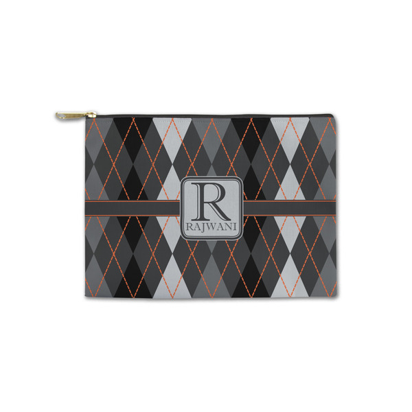 Custom Modern Chic Argyle Zipper Pouch - Small - 8.5"x6" (Personalized)