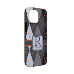 Modern Chic Argyle iPhone Case - Rubber Lined - iPhone 13 Mini (Personalized)