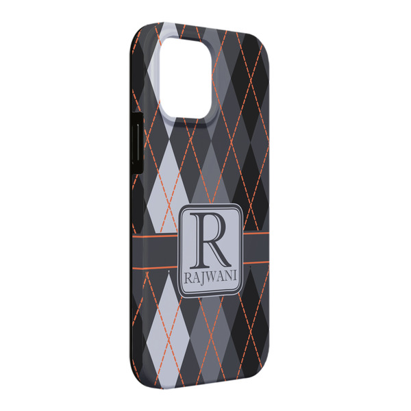 Custom Modern Chic Argyle iPhone Case - Rubber Lined - iPhone 13 Pro Max (Personalized)