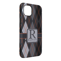 Modern Chic Argyle iPhone Case - Rubber Lined - iPhone 14 Plus (Personalized)
