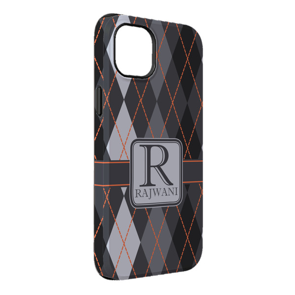 Custom Modern Chic Argyle iPhone Case - Rubber Lined - iPhone 14 Plus (Personalized)