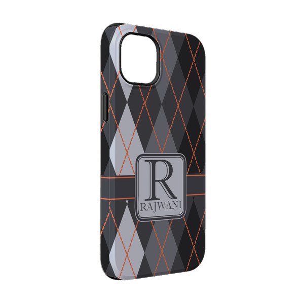 Custom Modern Chic Argyle iPhone Case - Rubber Lined - iPhone 14 Pro (Personalized)