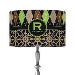 Argyle & Moroccan Mosaic 12" Drum Lamp Shade - Fabric (Personalized)