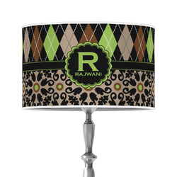 Argyle & Moroccan Mosaic 12" Drum Lamp Shade - Poly-film (Personalized)