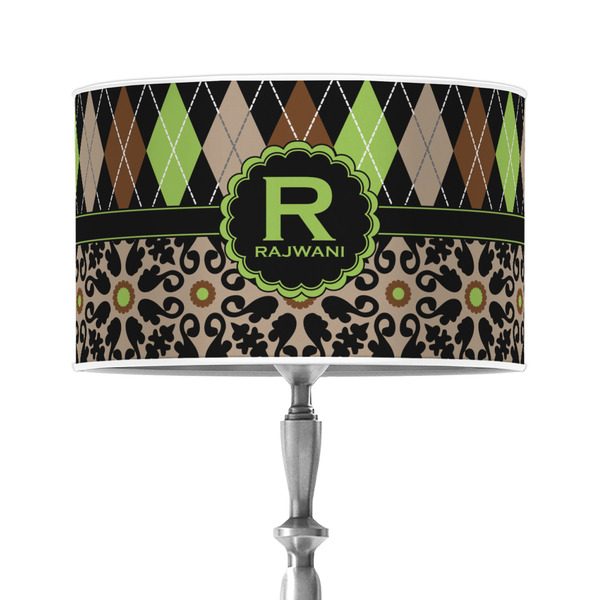 Custom Argyle & Moroccan Mosaic 12" Drum Lamp Shade - Poly-film (Personalized)