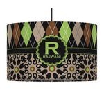 Argyle & Moroccan Mosaic 12" Drum Pendant Lamp - Fabric (Personalized)