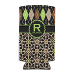 Argyle & Moroccan Mosaic Can Cooler (tall 12 oz) (Personalized)