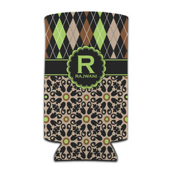 Argyle & Moroccan Mosaic Can Cooler (tall 12 oz) (Personalized)