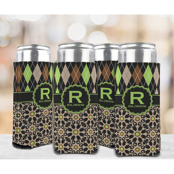 Argyle & Moroccan Mosaic 12oz Tall Can Sleeve - Set of 4 - LIFESTYLE