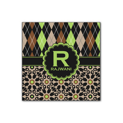 Argyle & Moroccan Mosaic Wood Print - 12x12 (Personalized)