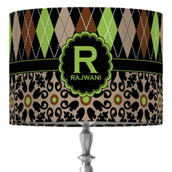 Argyle & Moroccan Mosaic 16" Drum Lamp Shade - Fabric (Personalized)