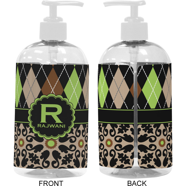 Argyle & Moroccan Mosaic 16 oz Plastic Liquid Dispenser- Approval- White