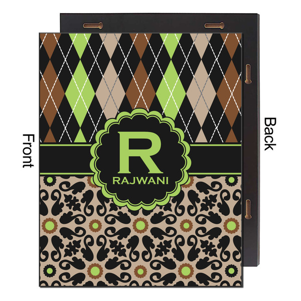 Argyle & Moroccan Mosaic 16x20 Wood Print - Front & Back View