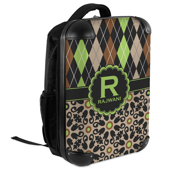 Argyle & Moroccan Mosaic 18" Hard Shell Backpacks - ANGLED VIEW