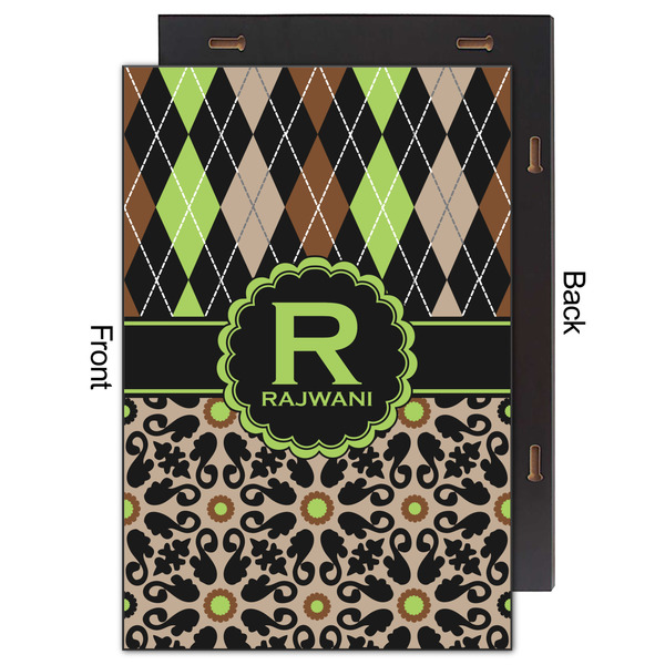 Argyle & Moroccan Mosaic 20x30 Wood Print - Front & Back View