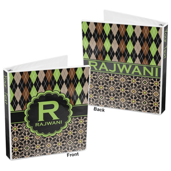 Argyle & Moroccan Mosaic 3-Ring Binder Front and Back