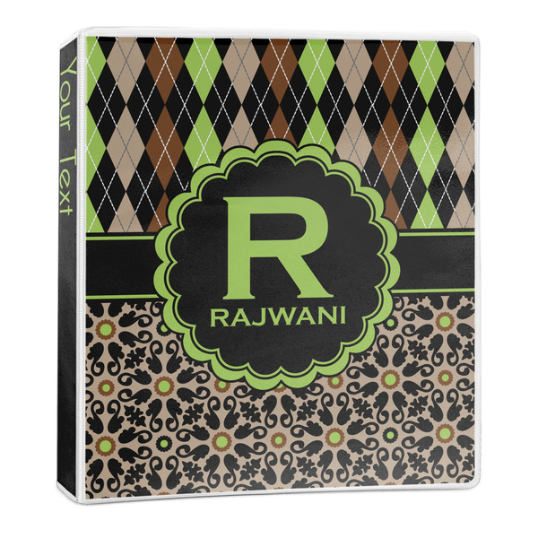 Custom Argyle & Moroccan Mosaic 3-Ring Binder - 1 inch (Personalized)