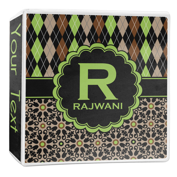 Custom Argyle & Moroccan Mosaic 3-Ring Binder - 2 inch (Personalized)