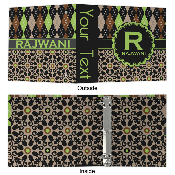 Argyle & Moroccan Mosaic 3 Ring Binders - Full Wrap - 2" - APPROVAL