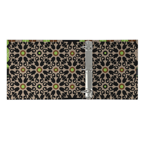 Argyle & Moroccan Mosaic 3 Ring Binders - Full Wrap - 2" - OPEN INSIDE