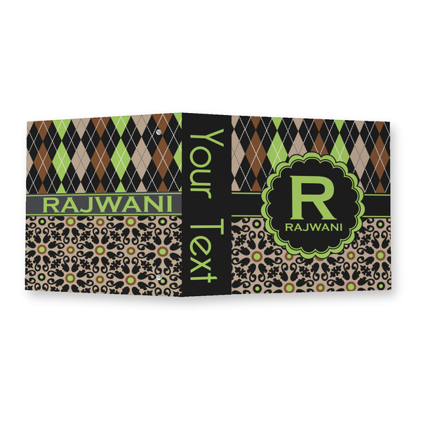 Argyle & Moroccan Mosaic 3 Ring Binders - Full Wrap - 2" - OPEN OUTSIDE