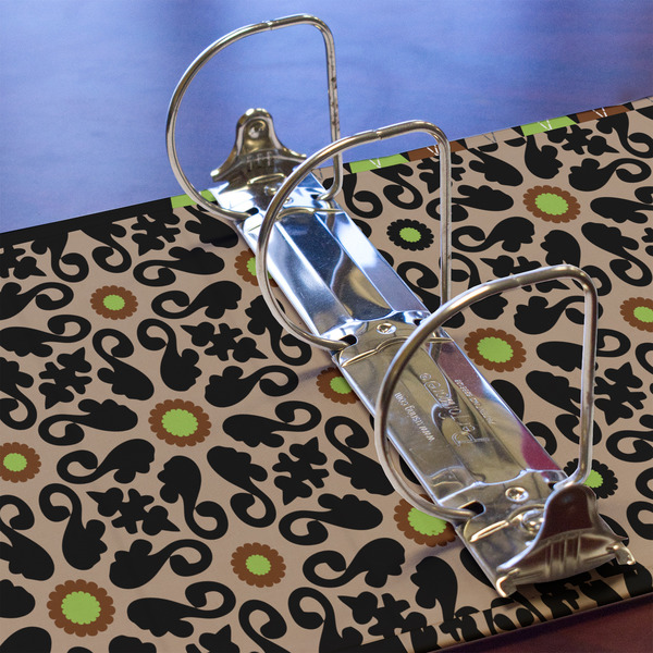 Argyle & Moroccan Mosaic 3 Ring Binders - Full Wrap - 3" - DETAIL