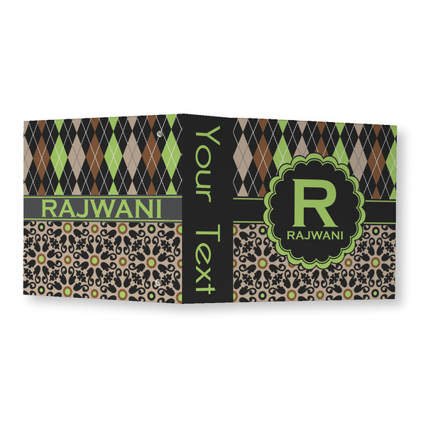 Argyle & Moroccan Mosaic 3 Ring Binders - Full Wrap - 3" - OPEN OUTSIDE