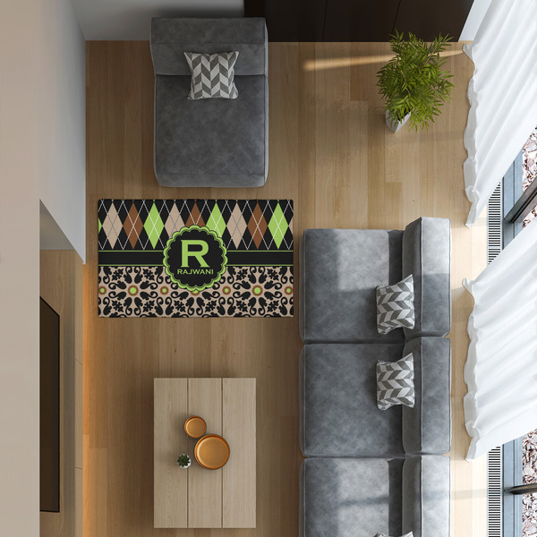 Argyle & Moroccan Mosaic 3'x5' Indoor Area Rugs - IN CONTEXT