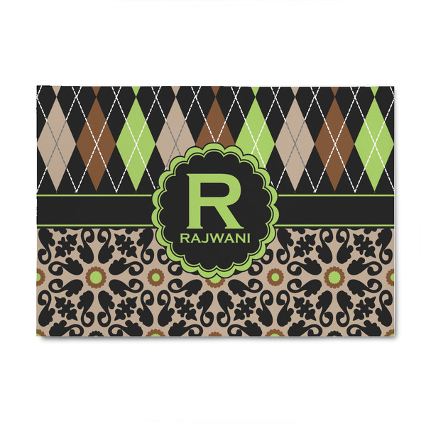 Custom Argyle & Moroccan Mosaic 4' x 6' Indoor Area Rug (Personalized)