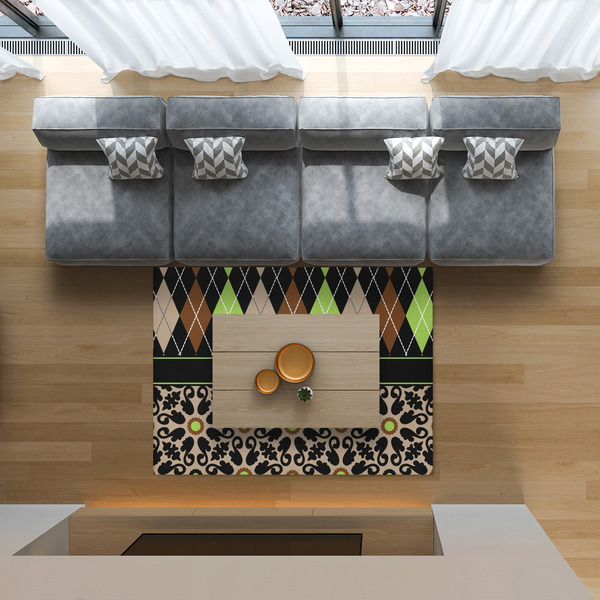 Argyle & Moroccan Mosaic 5'x7' Indoor Area Rugs - IN CONTEXT