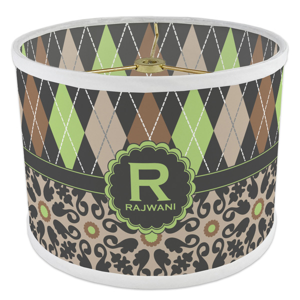 Argyle & Moroccan Mosaic 8" Drum Lampshade - ANGLE Poly-Film