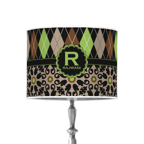 Argyle & Moroccan Mosaic 8" Drum Lampshade - ON STAND (Poly Film)