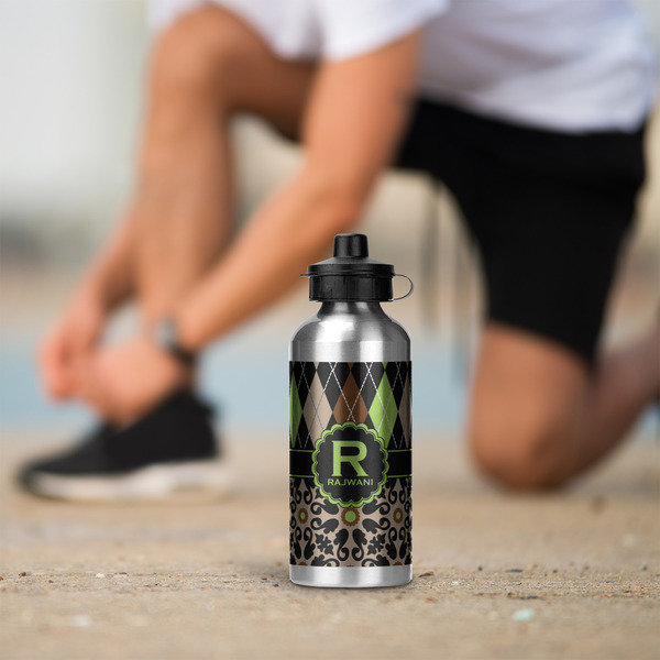 Argyle & Moroccan Mosaic Aluminum Water Bottle - Silver LIFESTYLE