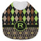 Argyle & Moroccan Mosaic Jersey Knit Baby Bib w/ Name and Initial