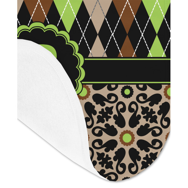 Argyle & Moroccan Mosaic Baby Bib - AFT detail