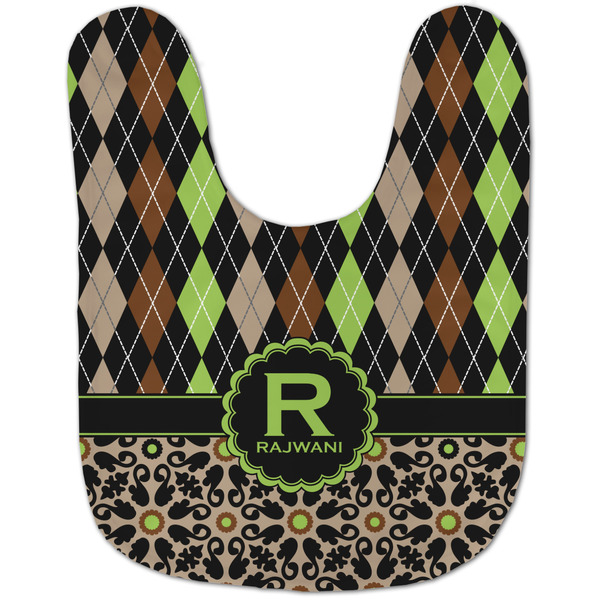 Argyle & Moroccan Mosaic Baby Bib - AFT flat