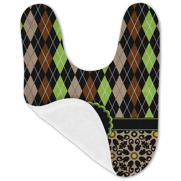 Argyle & Moroccan Mosaic Baby Bib - AFT folded